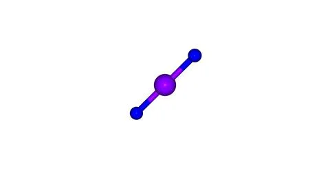 Xenon difluoride molecular structure isolated on white. 3d illustration Stock Illustration
