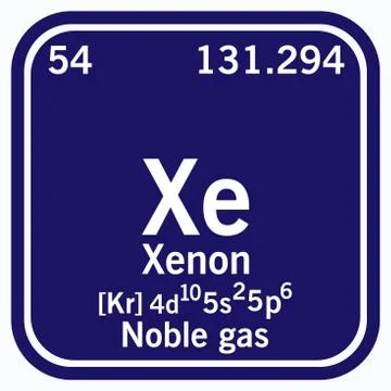 Xenon Periodic Table of the Elements Vector illustration eps 10 Illustrazione stock