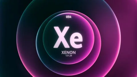 Xenon Periodic Table Science Content Title Design Illustration Background Stock Illustration
