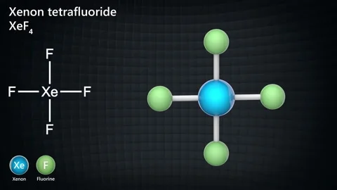 Xenon tetrafluoride (XeF4). Seamless loop. Video stock 154118728