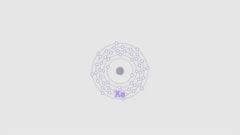 Xenon Xe Bohr Atom Model Clean No Text Animation Video Overlay Alpha 4K Видео 339368358