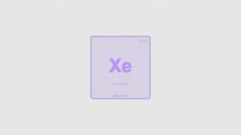 Xenon Xe Periodic Table Element Tile Labeled Animation Video Overlay Alpha 4K 動画素材 339368325
