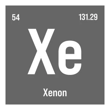 Xenon, Xe, periodic table element Stock Illustration
