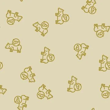 Xenotransplantation future technology line vector seamless pattern Stock Illustration