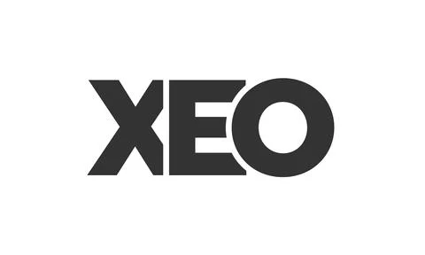 XEO logo design template with strong and modern bold text. Initial based ve.. 스톡 일러스트