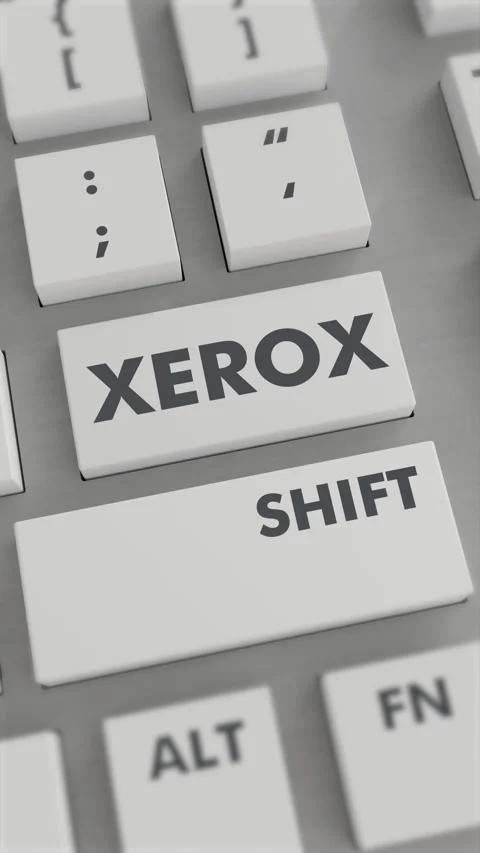 XEROX BUTTON PRESSING ON KEYBOARD Vertical Video Stock Footage 302442268