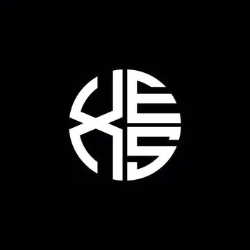XES logo XES icon XES monogram XES letter minimalist Circle flat Unique mod.. Stock Illustration