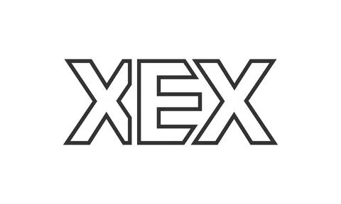 XEX logo design template with strong and modern bold text. Initial based ve.. Stock Illustration