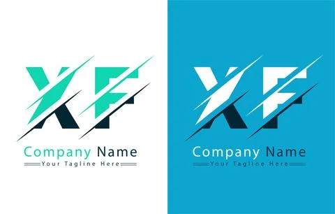 XF Letter Logo Vector Design Concept Elements Illustrazione stock