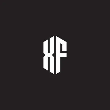 XF Logo monogram with hexagon shape style design template Stock Illustration