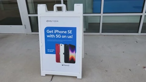 XFinity Mobile Signage Retailer Stock Footage 202035529