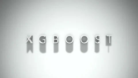 XGBoost 3D title animation with shadows on a white background Stock Footage 296720229