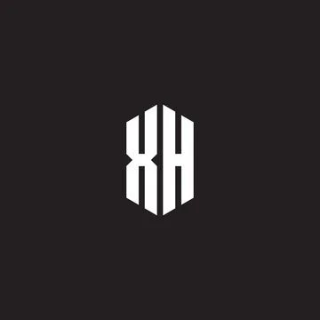 XH Logo monogram with hexagon shape style design template Stock Illustration