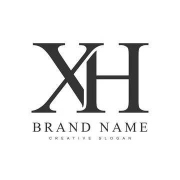 XH trendy logotype template. Initial letter x and h classic font style. Cre.. Illustrazione stock