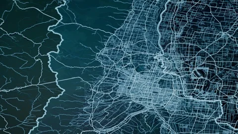 Xi an China Glowing Digital Map Animation 4K Video stock 337068599