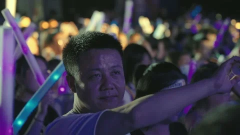 XI'AN, CHINA - JUL 24, 2021: View of concert at night.China,Xi'an. Stock Footage 172017093