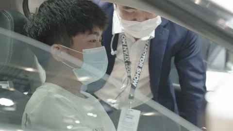 XI'AN, CHINA - OCT 01, 2021: Xi'an International Auto Show,During the COVID-19 Stock Footage 164147928