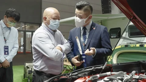 XI'AN, CHINA - OCT 01, 2021: Xi'an International Auto Show,During the COVID-19 Stock Footage 165454871
