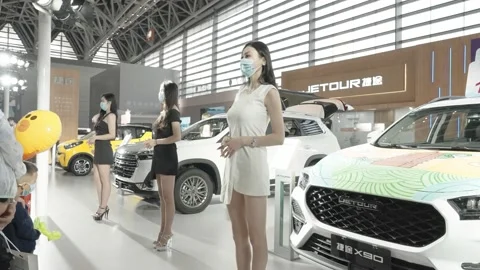 XI'AN, CHINA - OCT 01, 2021: Xi'an International Auto Show,During the COVID-19 Stock Footage 166371921