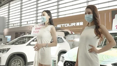 XI'AN, CHINA - OCT 01, 2021: Xi'an International Auto Show,During the COVID-19 Stock Footage 166591653