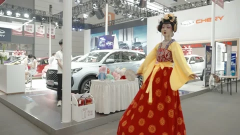 XI'AN, CHINA - OCT 01, 2021: Xi'an International Auto Show,During the COVID-19 Stock Footage 171361433