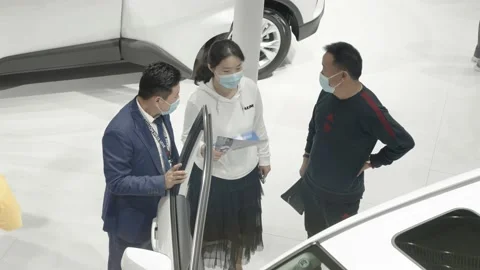 XI'AN, CHINA - OCT 01, 2021: Xi'an International Auto Show,During the COVID-19 Stock Footage 171361446