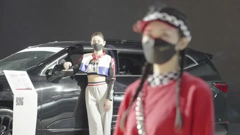 XI'AN, CHINA - OCT 01, 2021: Xi'an International Auto Show,During the COVID-19 Stock Footage 172017149