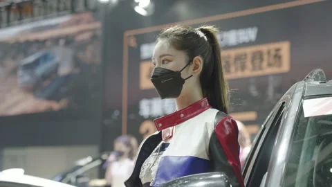 XI'AN, CHINA - OCT 01, 2021: Xi'an International Auto Show,During the COVID-19 Stock Footage 172227998