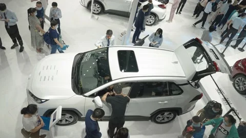 XI'AN, CHINA - OCT 01, 2021: Xi'an International Auto Show,During the COVID-19 Stock Footage 172560907