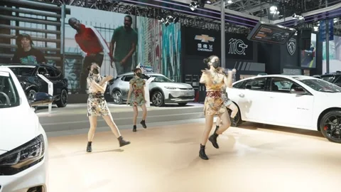 XI'AN, CHINA - OCT 01, 2021: Xi'an International Auto Show,During the COVID-19 Stock Footage 183191506