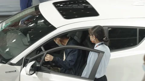 XI'AN, CHINA - OCT 01, 2021: Xi'an International Auto Show,During the COVID-19 Stock Footage 184269860