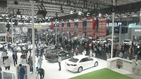 XI'AN, CHINA - OCT 01, 2021: Xi'an International Auto Show,During the COVID-19 Stock Footage 193436061