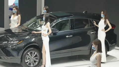 XI'AN, CHINA - OCT 01, 2021: Xi'an International Auto Show,During the COVID-19 Stock Footage 207577046