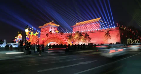Xi'an city 4K Stockbeeldmateriaal 104419274
