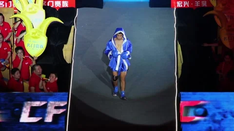 XI'AN - JUN 16: Players for the free combat match coming on the arena , Jun 16 Stock Footage 106879387