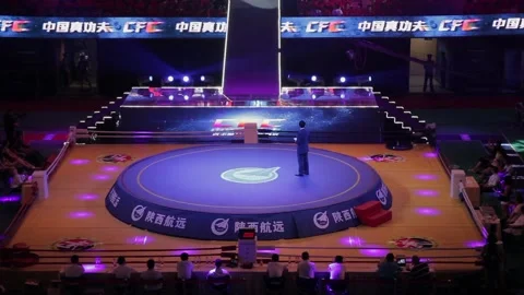 XI'AN - JUN 16: Players for the free combat match coming on the arena , Jun 16 Stock Footage 106879417