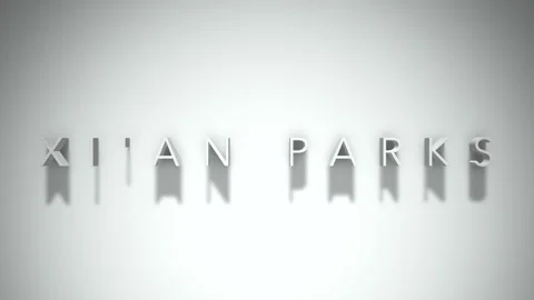 Xi'an parks 3D title animation with shadows on a white background Stock Footage 297796480