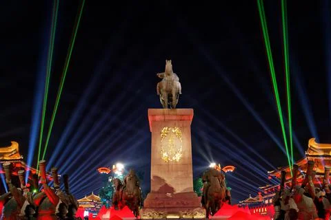 Xi'an, Shaanxi, China - 9 september 2019 : very famous tourist street Stock Photos