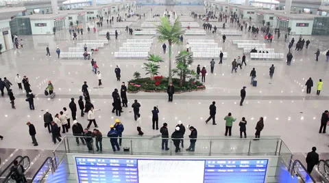 Xi'an Station Hall, China Stock Footage 6532164