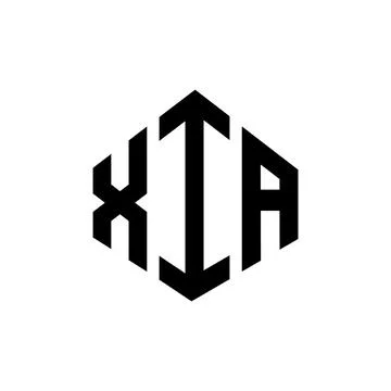 XIA letter logo design with polygon shape. XIA polygon and cube shape logo .. Illustrazione stock