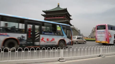 Xian Bell Tower - 2 Stock Footage 5091026