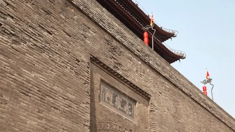 Xian City Wall Main Gate Close-up Stock Footage 87453994