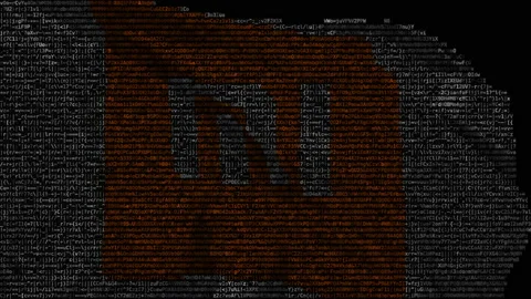 Xiaomi logo on waving digital flag. Editorial looping animation Stock Footage 145030569