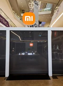 Xiaomi store with MI logo Stock Photos
