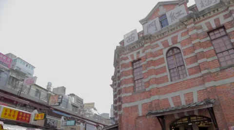 Ximen - pan of the red house Stock Footage 43503554