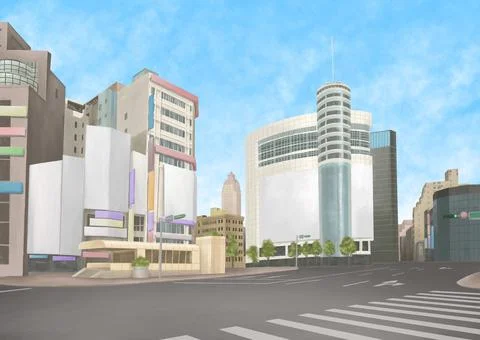 Ximending intersection area, landmark shopping street in Taipei, Taiwan Stock Illustration