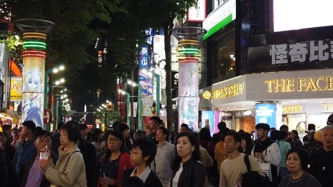 Ximending at Night Video stock 106707128