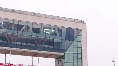 Xing fu men close orbit Stock Footage 296646343