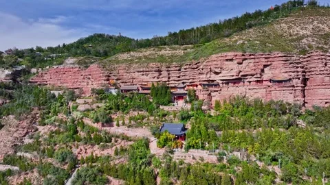 XINING, 12th, 2025: Drone shot of  central residential neighborhood of Xining, Stock Footage 325130254