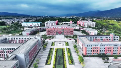 XINING, 12th, 2025: Drone shot of  central residential neighborhood of Xining, Stock Footage 325134557